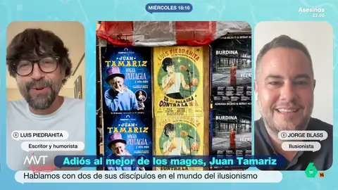 Luis Piedrahita y Jorge Blas recuerdan a Juan Tamariz: "Cada vez que sacaba una baraja de cartas el mundo era un lugar mejor" "Probablemente dentro de cinco años un mago coreano abra un libro coreano de Juan Tamariz y aprenda algo genial", comenta Jorge Blas, que junto a Luis Piedrahita recuerdan la influencia y el legado de Juan Tamariz, uno de los últimos grandes maestros de la magia a nivel mundial.