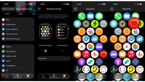 Organizando las app en el Apple Watch