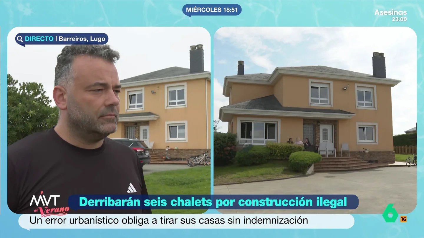 Un error urbanístico obliga a derribar las casas de seis vecinos de Barreiros (Lugo): "Vamos a luchar hasta donde haga falta" Estos vecinos construyeron sus casas hace unos 20 años de manera totalmente legal. Pero, tiempo después, la justicia determino que el terreno estaba mal parcelado lo que provocó que esas licencias quedaran anuladas. Ahora les obligan a demoler sus casas.