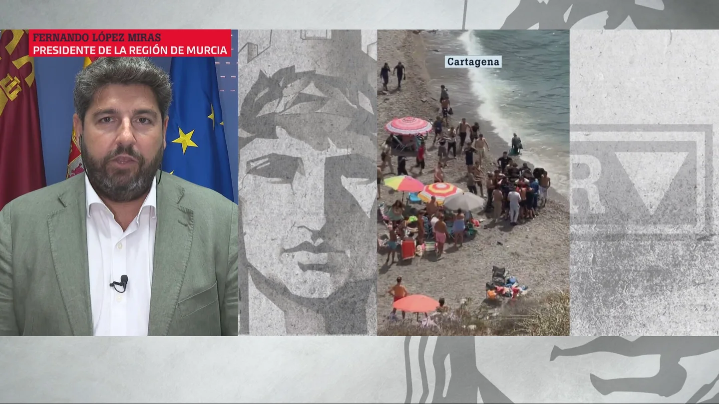 López Miras pide a Pedro Sánchez blindar la costa murciana: "No son pateras. Vienen encapuchados en narcolanchas" López Miras pide a Pedro Sánchez blindar la costa murciana: "No son pateras. Vienen encapuchados en narcolanchas"