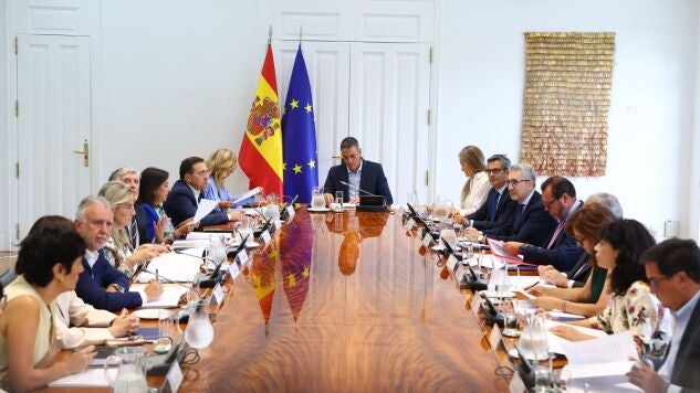 El presidente del Gobierno, Pedro S&aacute;nchez, preside la reuni&oacute;n extraordinaria del Consejo de Seguridad Nacional, en el Complejo de la Moncloa.