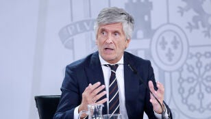 El ministro de Interior, Fernando Grande-Marlaska, durante la rueda de prensa convocada tras la reuni&oacute;n del Consejo de Ministros este martes