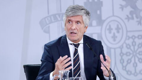 El ministro de Interior, Fernando Grande-Marlaska, durante la rueda de prensa convocada tras la reuni&oacute;n del Consejo de Ministros este martes