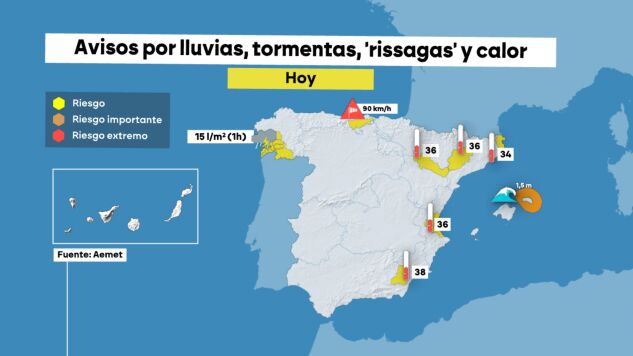 El oto&ntilde;o se adelanta en media Espa&ntilde;a con lluvias y menos de 25 grados en la &uacute;ltima semana de agosto