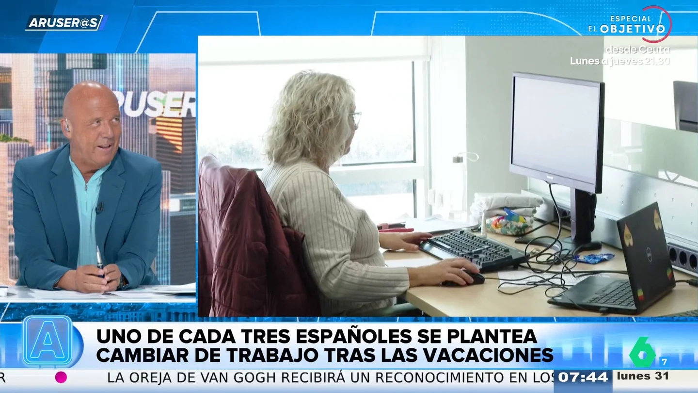 Alfonso Arús, sobre los españoles que quieren cambiar de trabajo tras las vacaciones: "¡No hace falta reflexionar debajo de una palmera!" Alfonso Arús, sobre los españoles que quieren cambiar de trabajo tras las vacaciones: "¡No hace falta reflexionar debajo de una palmera!"
