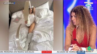 Las impresionantes botas picudas de Rosal&iacute;a dejan alucinada a Angie C&aacute;rdenas: "Pod&iacute;an ser botas mamut"