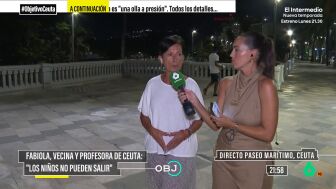 Marina Vald&eacute;s entrevista a Fabiola, una profesora ceut&iacute;, que expresa su sensaci&oacute;n de abandono e inseguridad. Asegura que "los ni&ntilde;os de Ceuta llevan un mes sin salir" y que ella misma ha comprado a su hija un spray de pimienta.