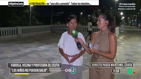 Marina Vald&eacute;s entrevista a Fabiola, una profesora ceut&iacute;, que expresa su sensaci&oacute;n de abandono e inseguridad. Asegura que "los ni&ntilde;os de Ceuta llevan un mes sin salir" y que ella misma ha comprado a su hija un spray de pimienta.