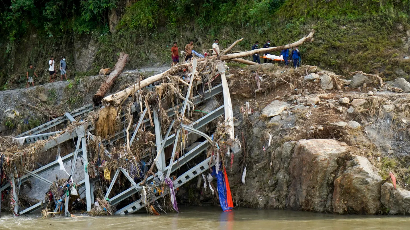 Situación en Devighat, Nepal, tras la inundación. Situación en Devighat, Nepal, tras la inundación.