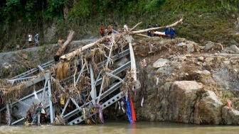Situaci&oacute;n en Devighat, Nepal, tras la inundaci&oacute;n.