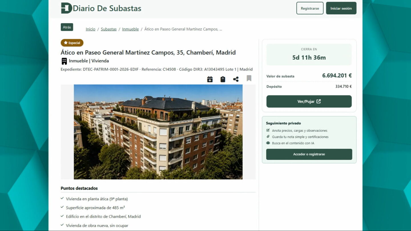 En venta el ático de la Comunidad de Madrid