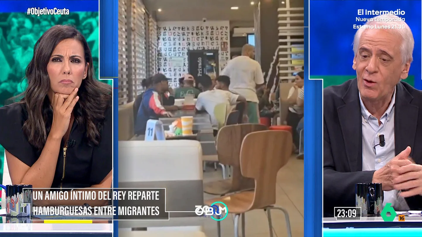 Ignacio Cembrero considera "un gesto de postureo" que Abu Bakr Azaitar, amigo de Mohamed VI, reparta hamburguesas en Ceuta El periodista indica que es probable que busque limpiar su imagen pública debido a que ha sido muy criticado por dejarse ver luciendo objetos de lujo que le ha regalado el monarca marroquí.