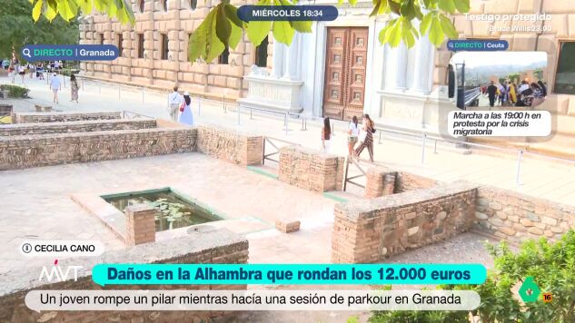 Un grupo de j&oacute;venes decidi&oacute; utilizar uno de los enclaves de este importante monumento granadino para llevar a cabo esta actividad, provocando un importante da&ntilde;o. 
