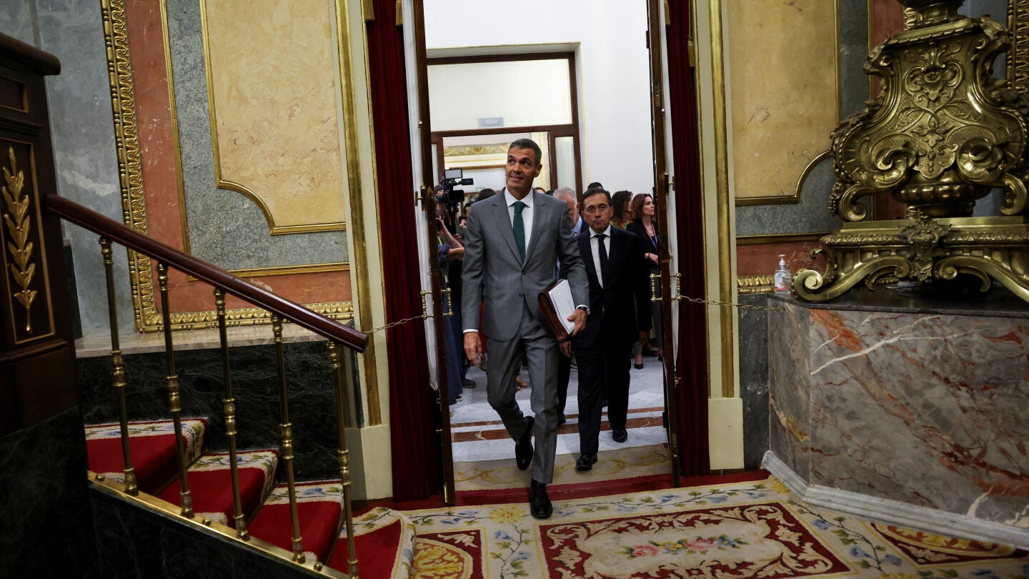S&aacute;nchez a su llegada al Congreso para comparecer por la crisis migratoria de Ceuta
