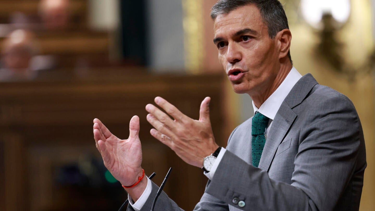 El presidente del Gobierno, Pedro Sánchez, este jueves en el Congreso de los Diputados para informar de la gestión de la crisis en Ceuta.