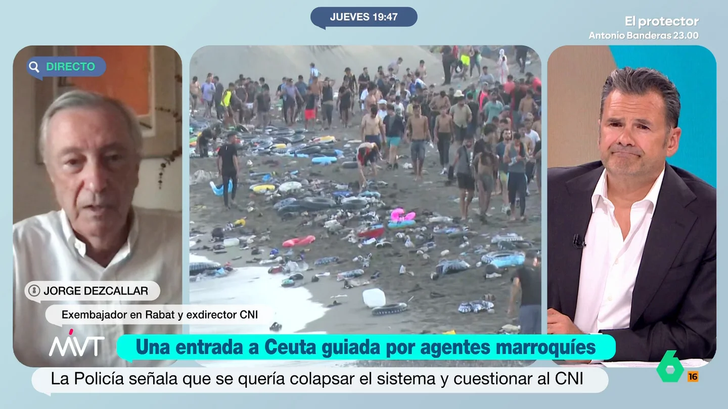 Jorge Dezcallar apunta a Marruecos en la entrada masiva de Ceuta: "Creo que trataron de ver la reacción de España y se les fue de las manos" El exembajador español en Rabat expone que es "impensable" que las autoridades marroquíes no supieran que iba a producirse esa entrada ilegal a nuestro país.