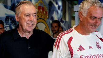 Carlo Ancelotti y Jos&eacute; Mourinho