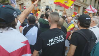 Grupos radicales en la manifestaci&oacute;n en apoyo a Ceuta, este mi&eacute;rcoles.