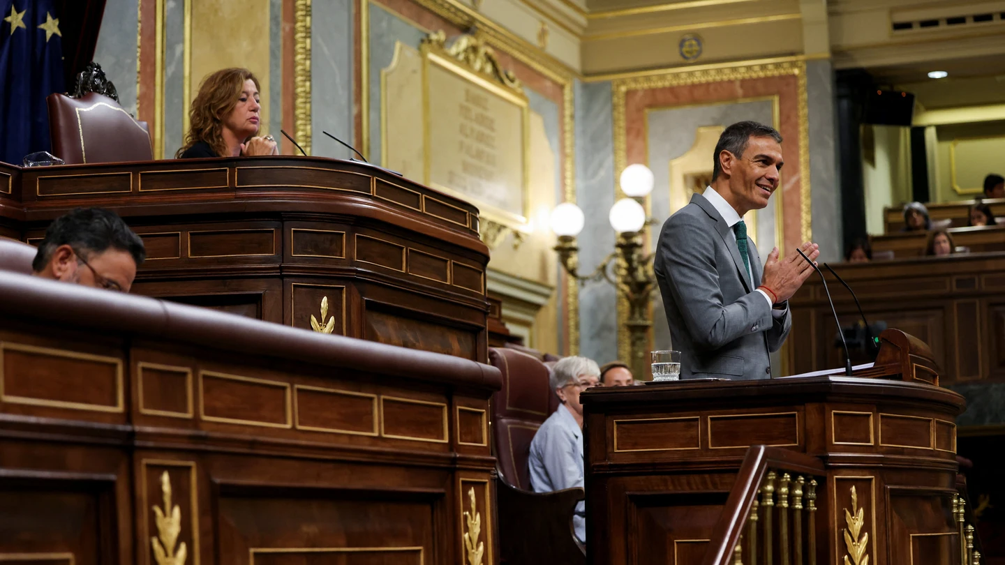 Sánchez durante su intervención en el Congreso Sánchez durante su intervención en el Congreso