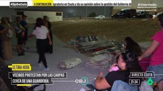 Los ceut&iacute;es se plantan contra los asentamientos previstos por el Gobierno: impiden la descarga de lonas para una carpa frente a una escuela infantil