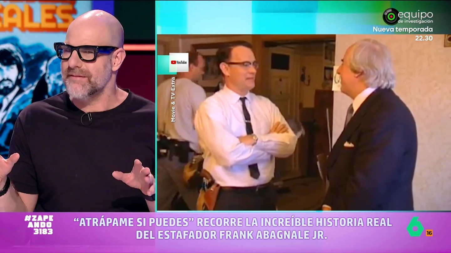 Alberto Rey cuenta los engaños de Frank Abagnale Jr., cuyas estafas inspiraron 'Atrápame si puedes' de Spielberg El film está protagonizado por Leonardo DiCaprio y Tom Hanks y muestra las peripecias de un estafador profesional que durante años consiguió burlar a la ley. Después de ser detenido llegó a colaborar con el FBI.