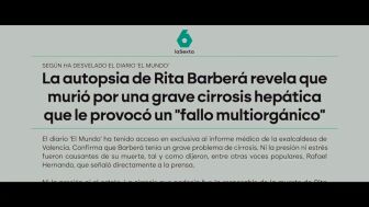 La teor&iacute;a de la conspiraci&oacute;n en torno a la muerte de Rita Barber&aacute;: "No ten&iacute;a ni pies ni cabeza"