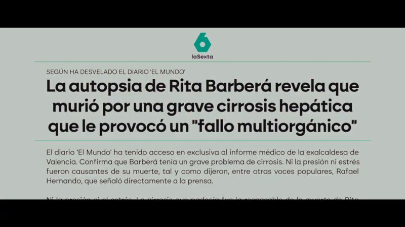 La teor&iacute;a de la conspiraci&oacute;n en torno a la muerte de Rita Barber&aacute;: "No ten&iacute;a ni pies ni cabeza"