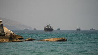 Vista del estrecho de Ormuz desde Musandam (Om&aacute;n) el 6 de septiembre de 2026