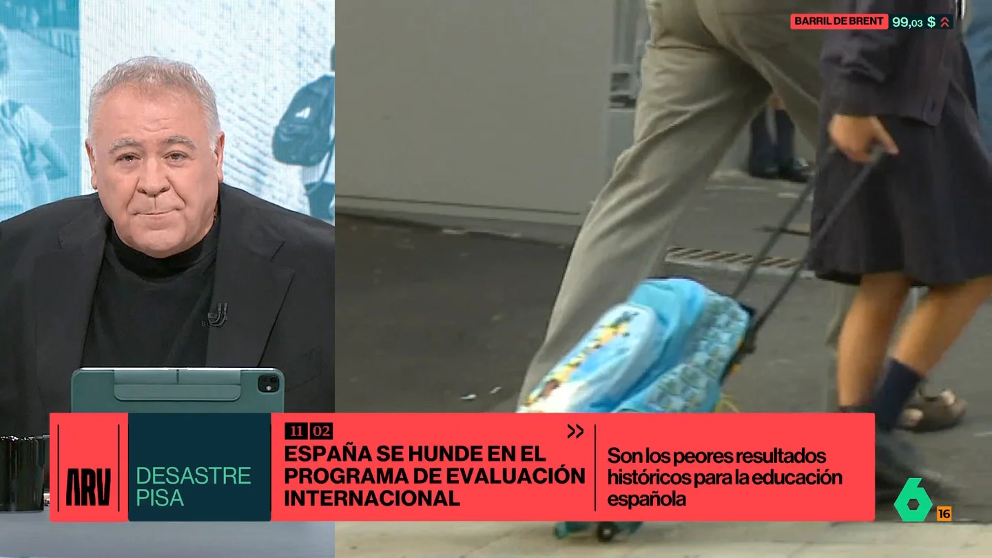 Ferreras reacciona a los resultados "catastróficos" del Informe PISA: "Provocan dolor y espanto" Ferreras reacciona a los resultados "catastróficos" del Informe PISA: "Provocan dolor y espanto"