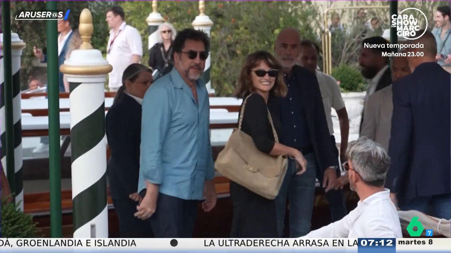 Pen&eacute;lope Cruz y Javier Bardem causan furor al llegar al Festival de Venecia para presentar 'B&uacute;nker'