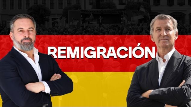 Fotomontaje. Santiago Abascal y Alberto N&uacute;&ntilde;ez Feij&oacute;o