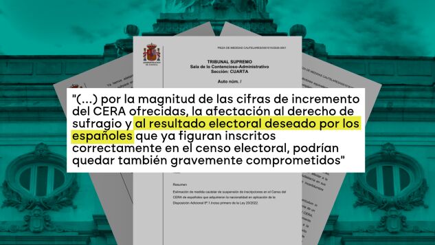 Extracto del auto en el que se suspende el voto a personas beneficiadas por la 'ley de nietos'
