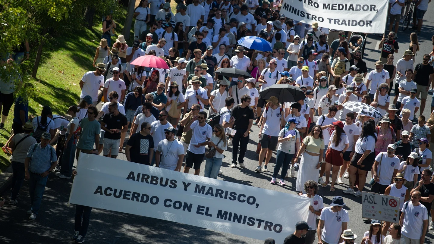 Manifestación de trabajadores de Airbus en Madrid. Manifestación de trabajadores de Airbus en Madrid.