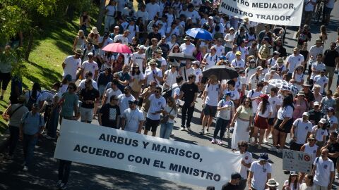 Manifestaci&oacute;n de trabajadores de Airbus en Madrid. 
