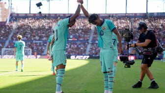Raphinha y Lamine Yamal