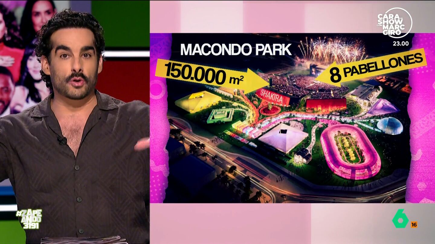 Shakira vuelve a Espa&ntilde;a, donde va a dar 12 conciertos en 'Macondo Park', su residencia en el sur de Madrid de 150.000 metros cuadrados y ocho pabellones, uno de ellos dise&ntilde;ado por sus hijos. "Las mujeres facturan y los hijos por lo visto tambi&eacute;n", ironiza Sanguino.