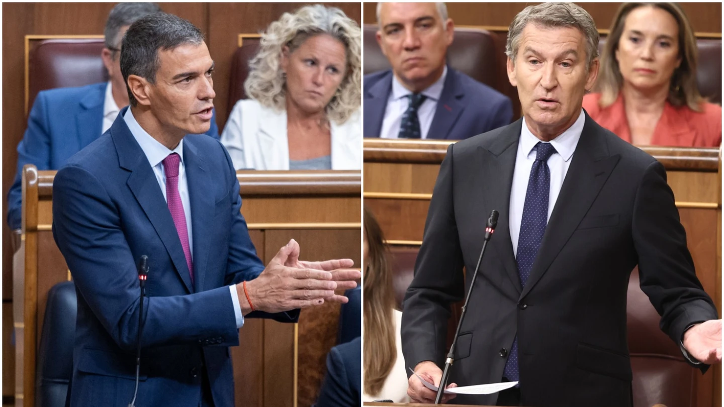 Pedro Sánchez y Alberto Núñez Feijóo en el Congreso Pedro Sánchez y Alberto Núñez Feijóo en el Congreso