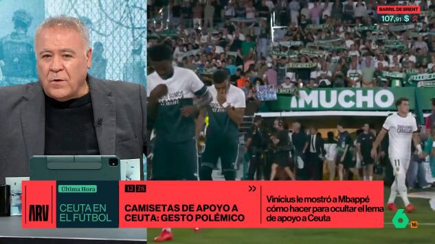 No todos son caballas: Vinicius, Mbapp&eacute; y Konat&eacute; ocultan la camiseta de apoyo a Ceuta que s&iacute; llevaba el resto del Real Madrid