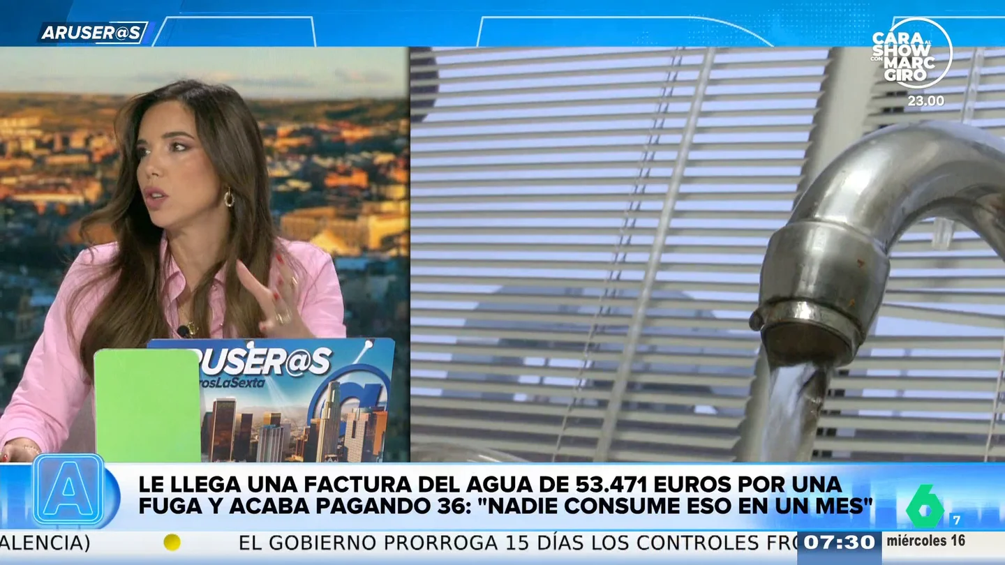 Tatiana Arús recuerda su propio susto con una fuga de agua tras el viral de la familia sevillana con una factura de 53.471 euros Tatiana Arús recuerda su propio susto con una fuga de agua tras el viral de la familia sevillana con una factura de 53.471 euros