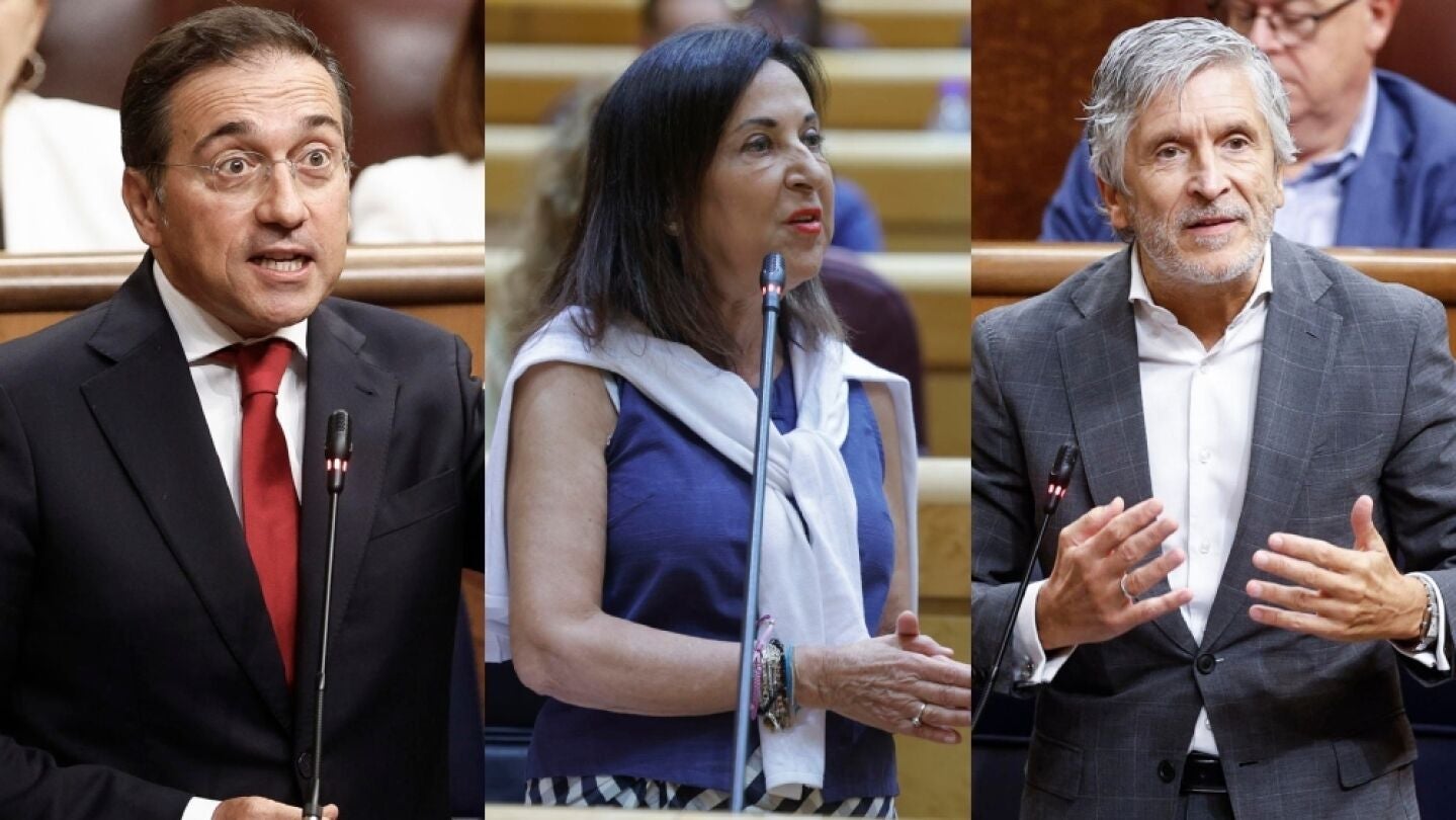 Jos&eacute; Manuel Albares, Margarita Robles y Fernando Grande-Marlaska