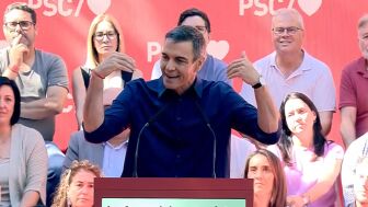 Pedro S&aacute;nchez interviene en la Festa de la Rosa del PSC.