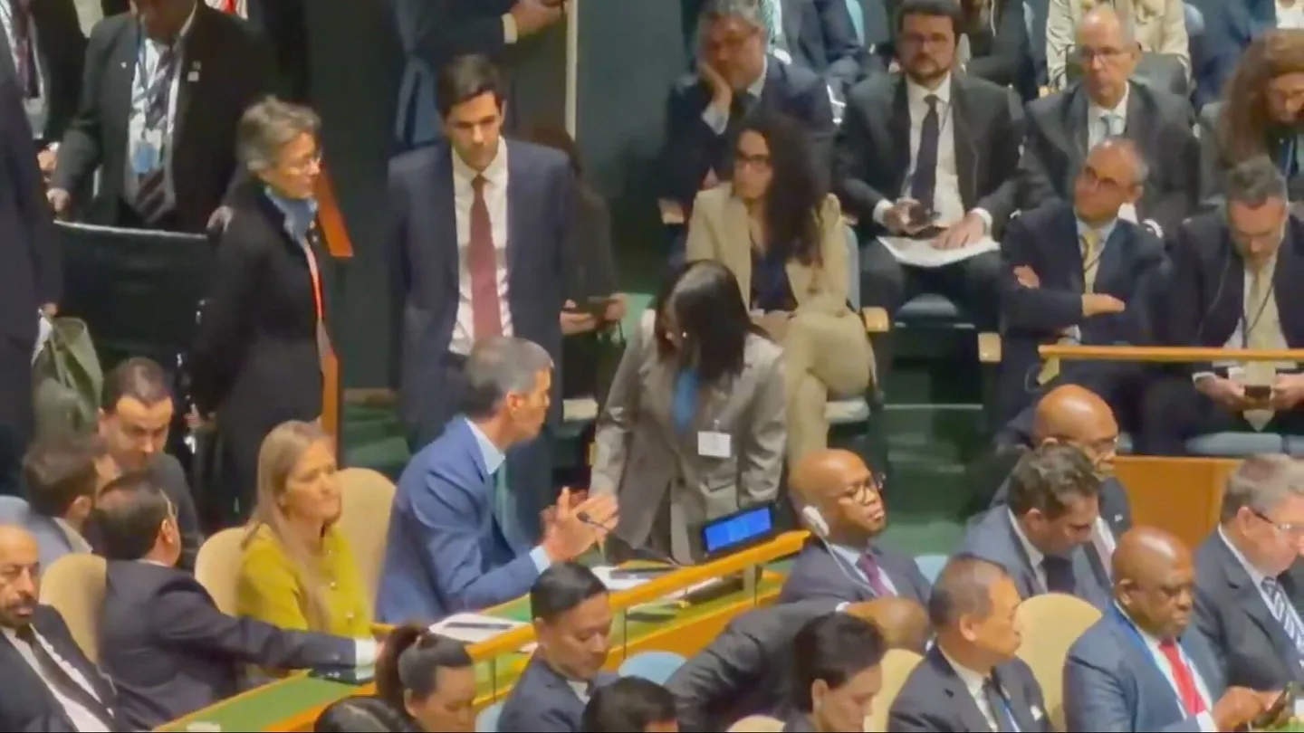 Pedro Sánchez y Delcy Rodríguez en la Asamblea General de la ONU Pedro Sánchez y Delcy Rodríguez en la Asamblea General de la ONU