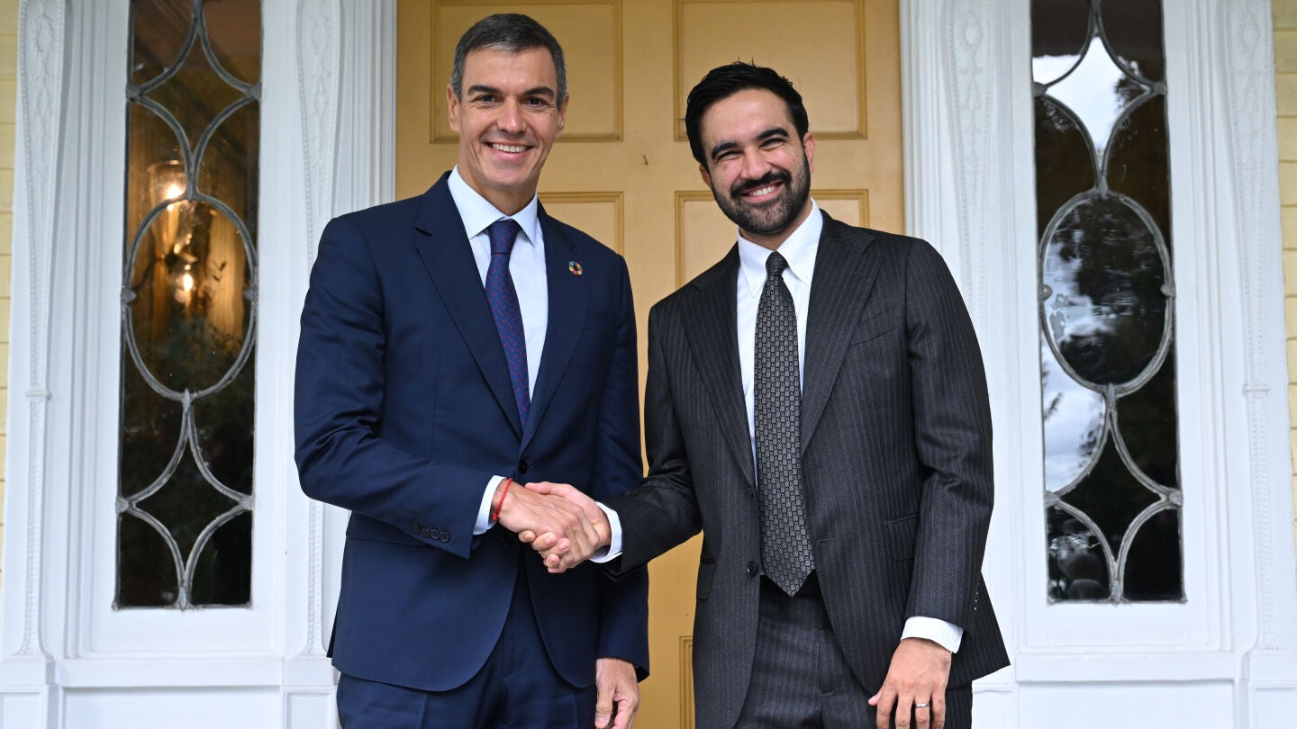 El presidente del Gobierno, Pedro S&aacute;nchez, recibido por el alcalde de Nueva York, Zohran Mamdani.