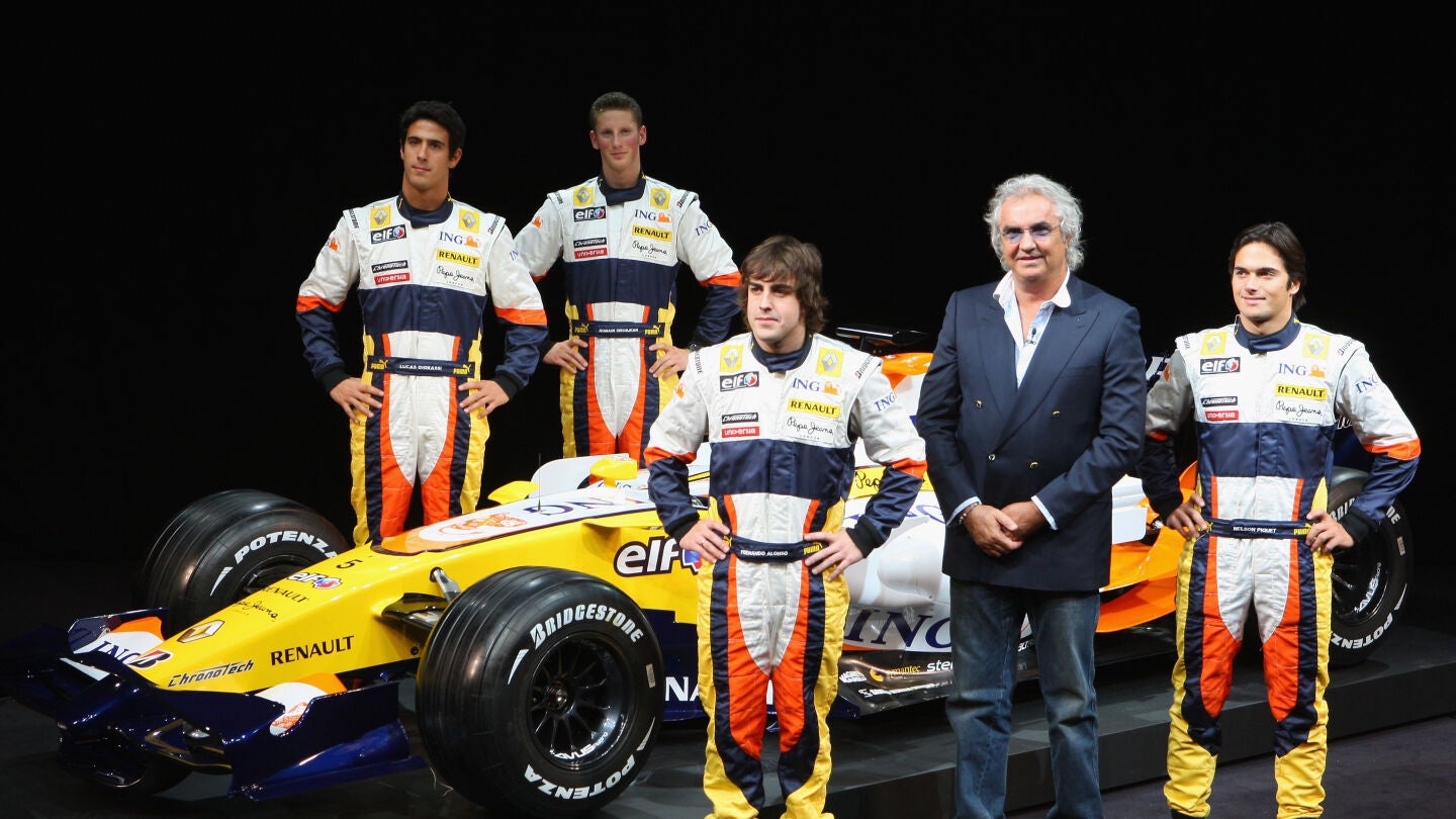Alonso y Piquet, junto a Briatore