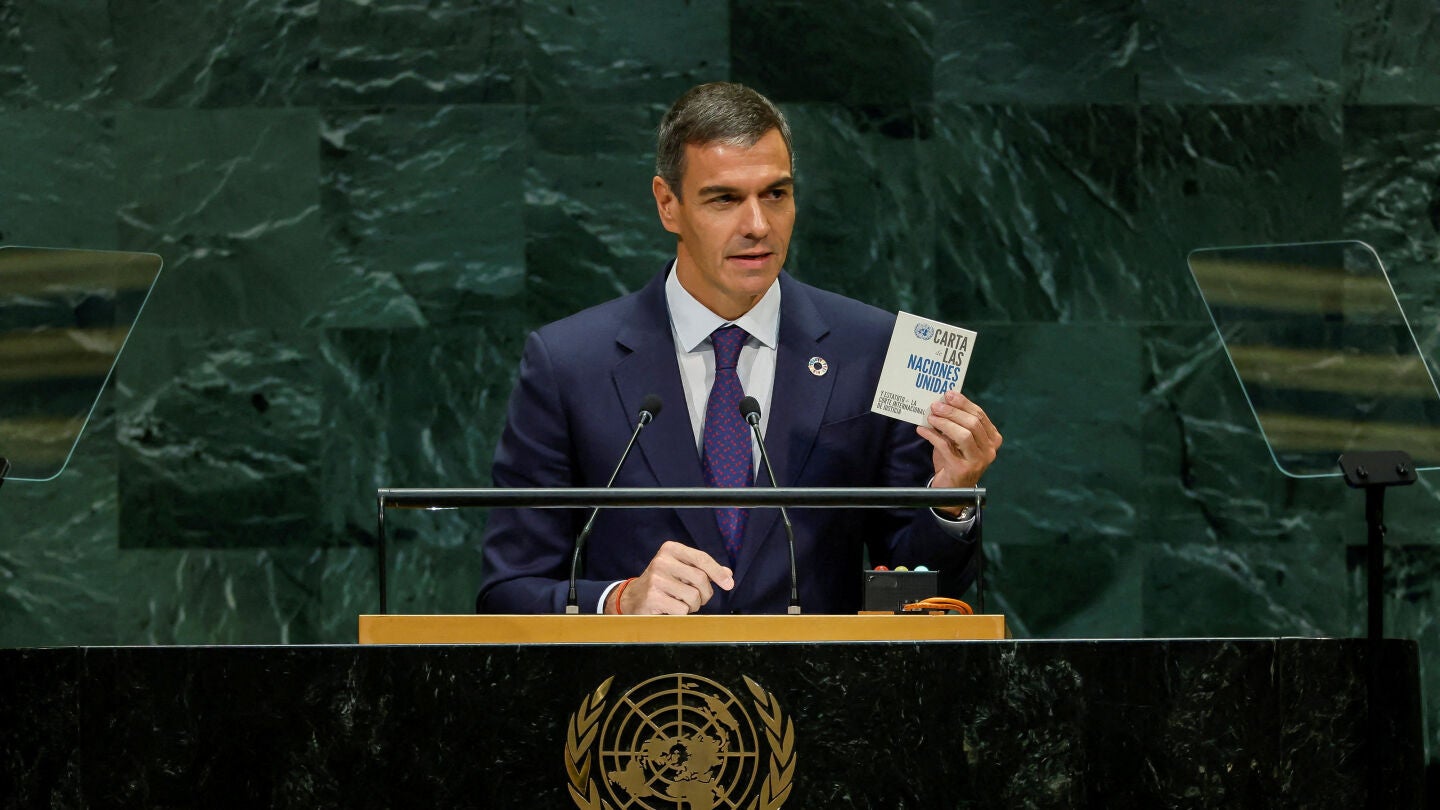 El presidente del Gobierno, Pedro S&aacute;nchez, interviene en la Asamblea de la ONU en Nueva York