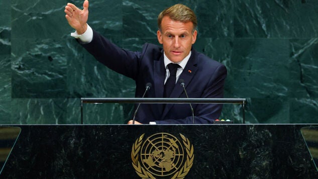 El presidente de Francia, Emmanuel Macron, interviene ante la 81.&ordf; Asamblea General de las Naciones Unidas en la sede de la ONU en Nueva York, Estados Unidos