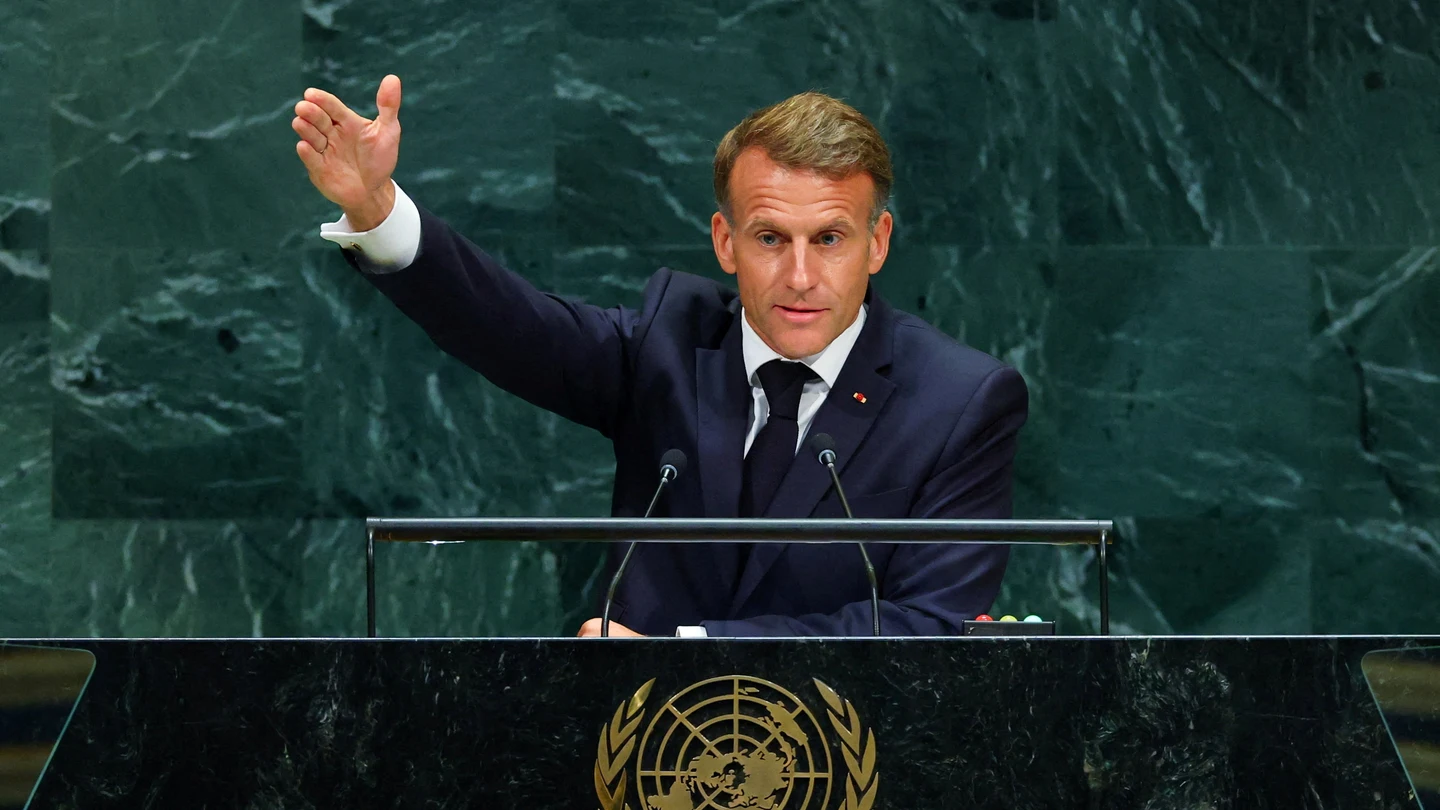 El presidente de Francia, Emmanuel Macron, interviene ante la 81.ª Asamblea General de las Naciones Unidas en la sede de la ONU en Nueva York, Estados Unidos El presidente de Francia, Emmanuel Macron, interviene ante la 81.ª Asamblea General de las Naciones Unidas en la sede de la ONU en Nueva York, Estados Unidos
