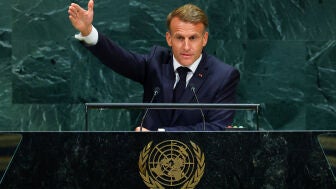 El presidente de Francia, Emmanuel Macron, interviene ante la 81.&ordf; Asamblea General de las Naciones Unidas en la sede de la ONU en Nueva York, Estados Unidos