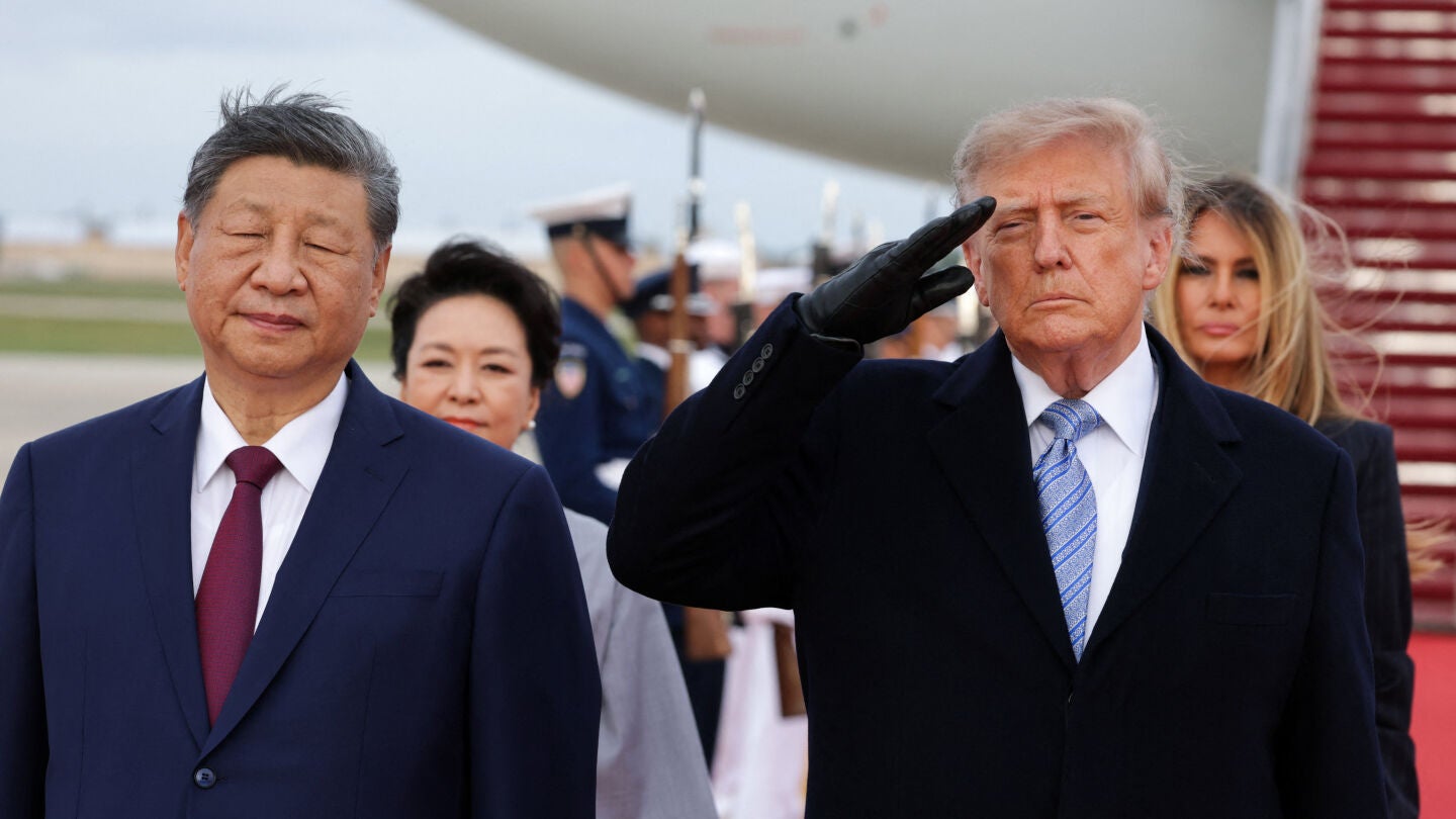 Donald Trump recibe a Xi Jinping en la Base Conjunta Andrews, Maryland