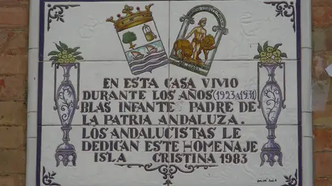 Placa en la Casa de Blas Infante Placa en la Casa de Blas Infante